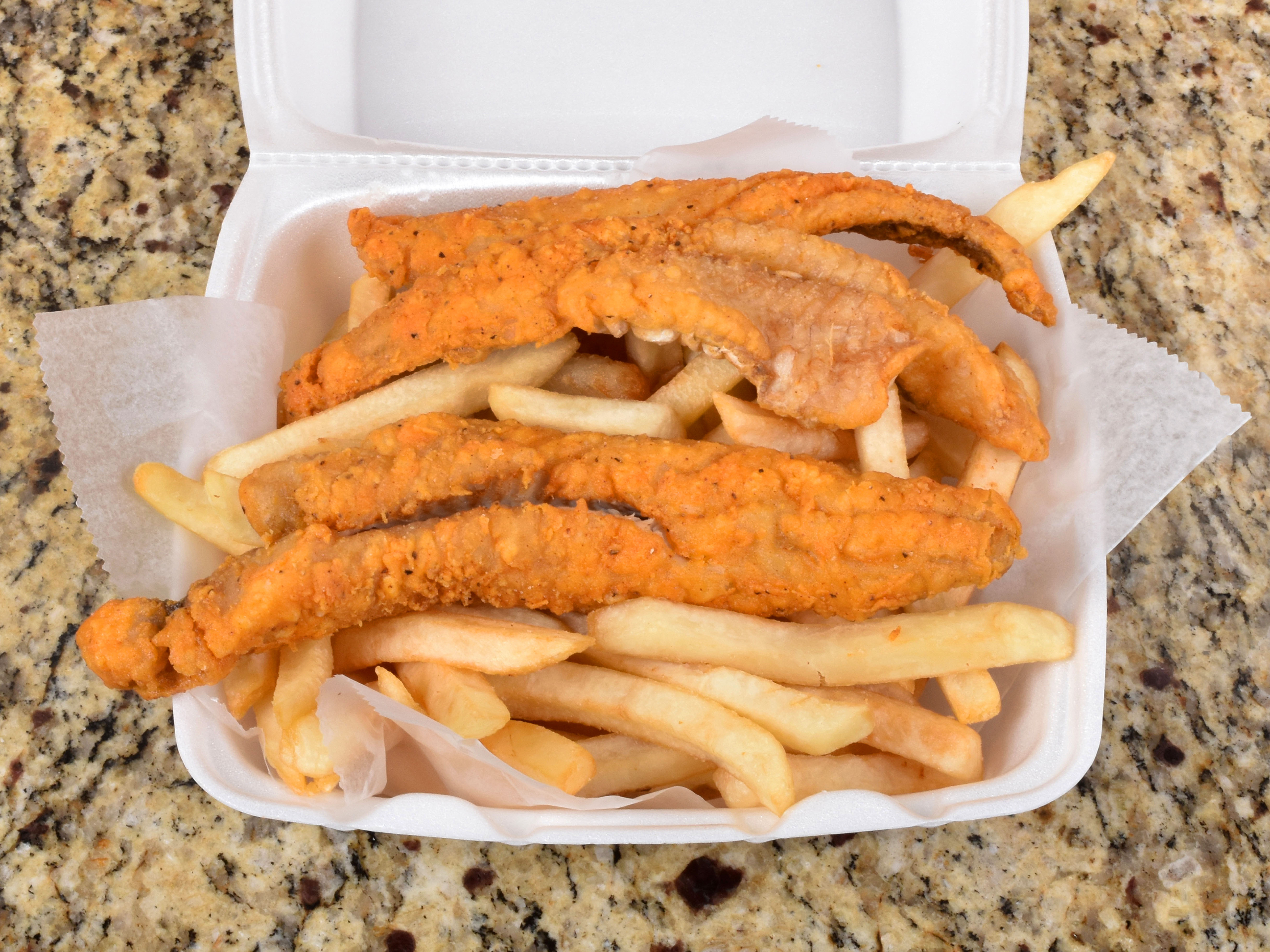 Order Fish and Chips with Salad Special food online from Gio's store, Bronx on bringmethat.com
