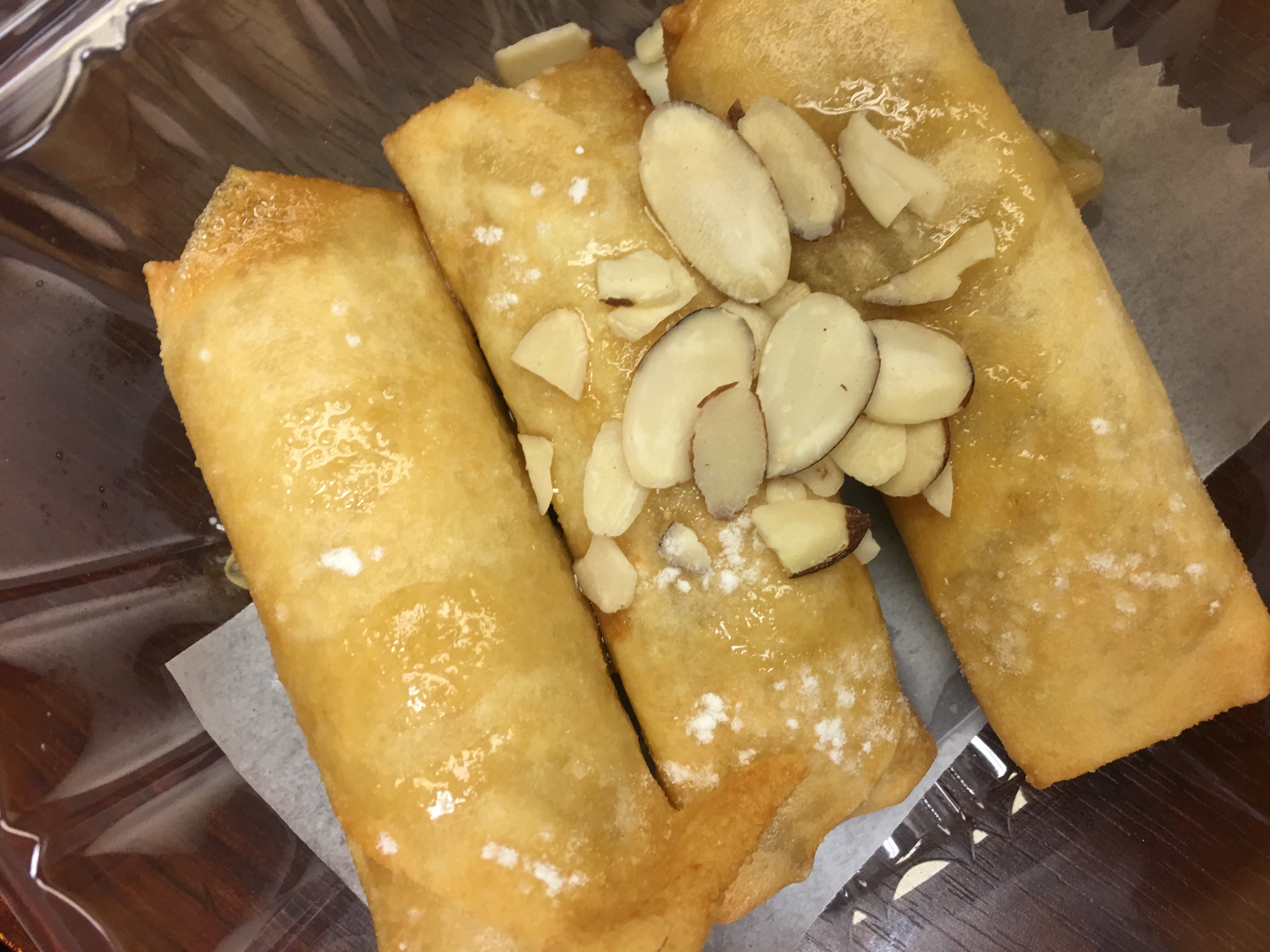 Order D3. Fried Banana with Almond food online from Lil' Bowl store, Manassas on bringmethat.com