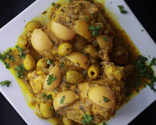 Order Chicken Tajin with Lemon & olives food online from Balqees Restaurant store, Mason on bringmethat.com