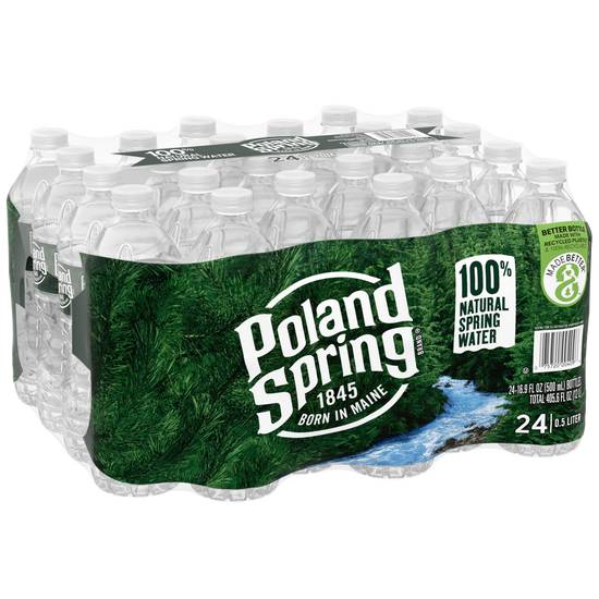 Order Poland Spring Spring Water 100% Natural Bottles (16.9 oz x 24 ct) food online from Rite Aid store, NEW BEDFORD on bringmethat.com