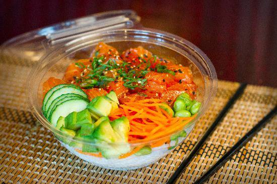 Order Salmon Poke Bowl food online from Wasabi Sushi store, Troutdale on bringmethat.com