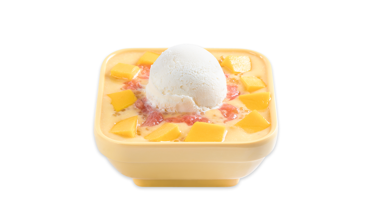 Order M7. Mango Mango Pomelo Sago and Vanilla Ice Cream food online from Sweethoney Dessert store, Colma on bringmethat.com