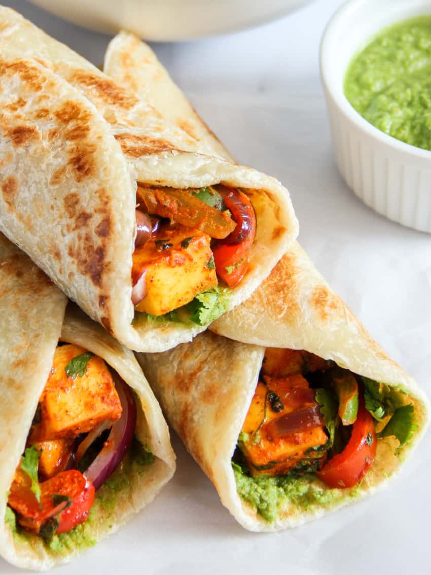 Order Palak Paneer Wrap food online from Royal Spice store, Linthicum Heights on bringmethat.com