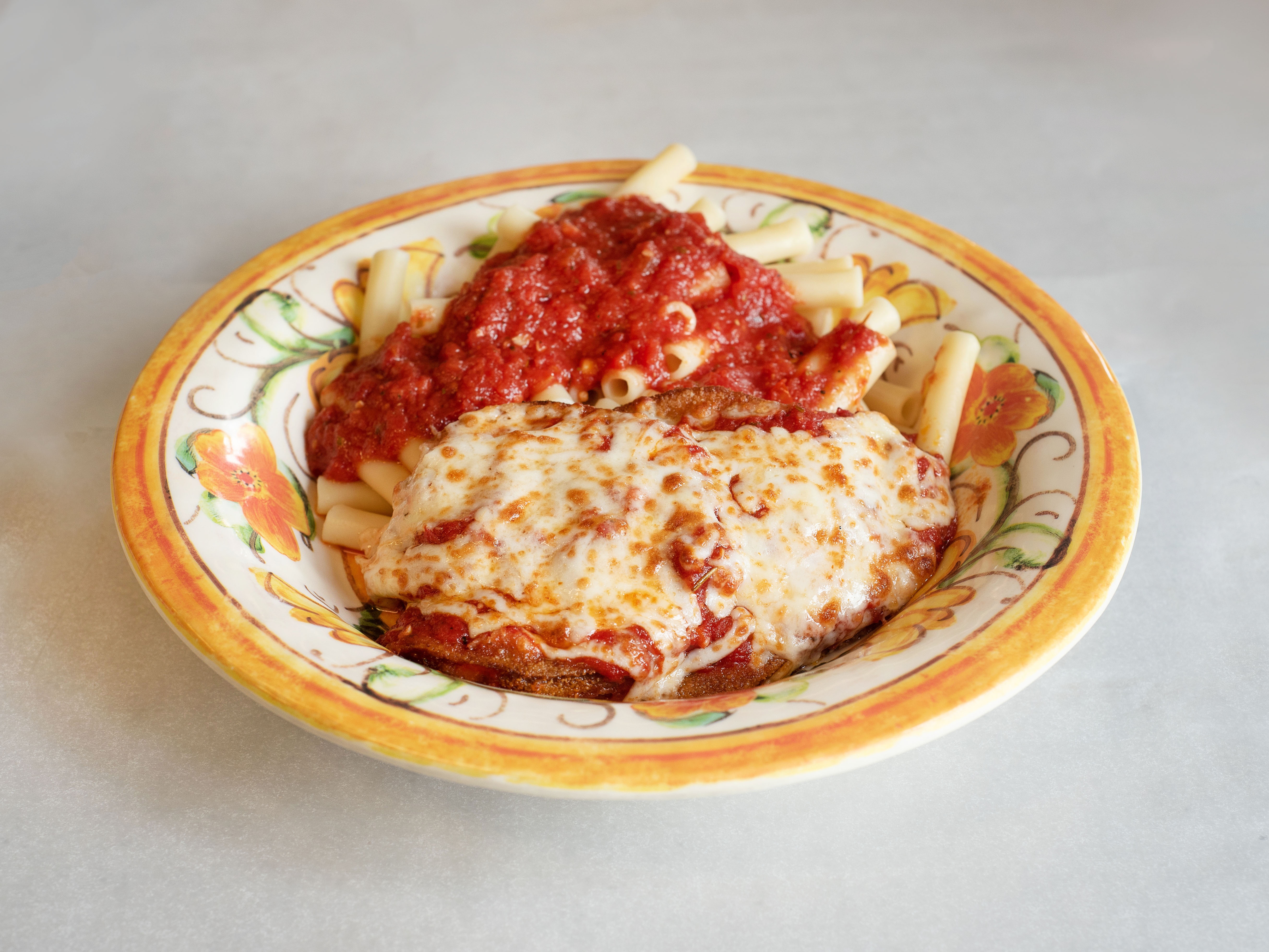 Order Eggplant Parmesan Pasta food online from Willows Pizza & Restaurant store, South Portland on bringmethat.com