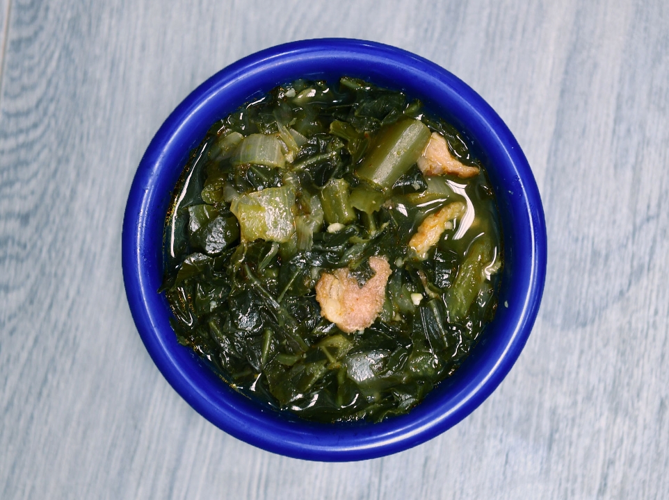 Order Collard Greens food online from Red Hot & Blue store, North Richland Hills on bringmethat.com