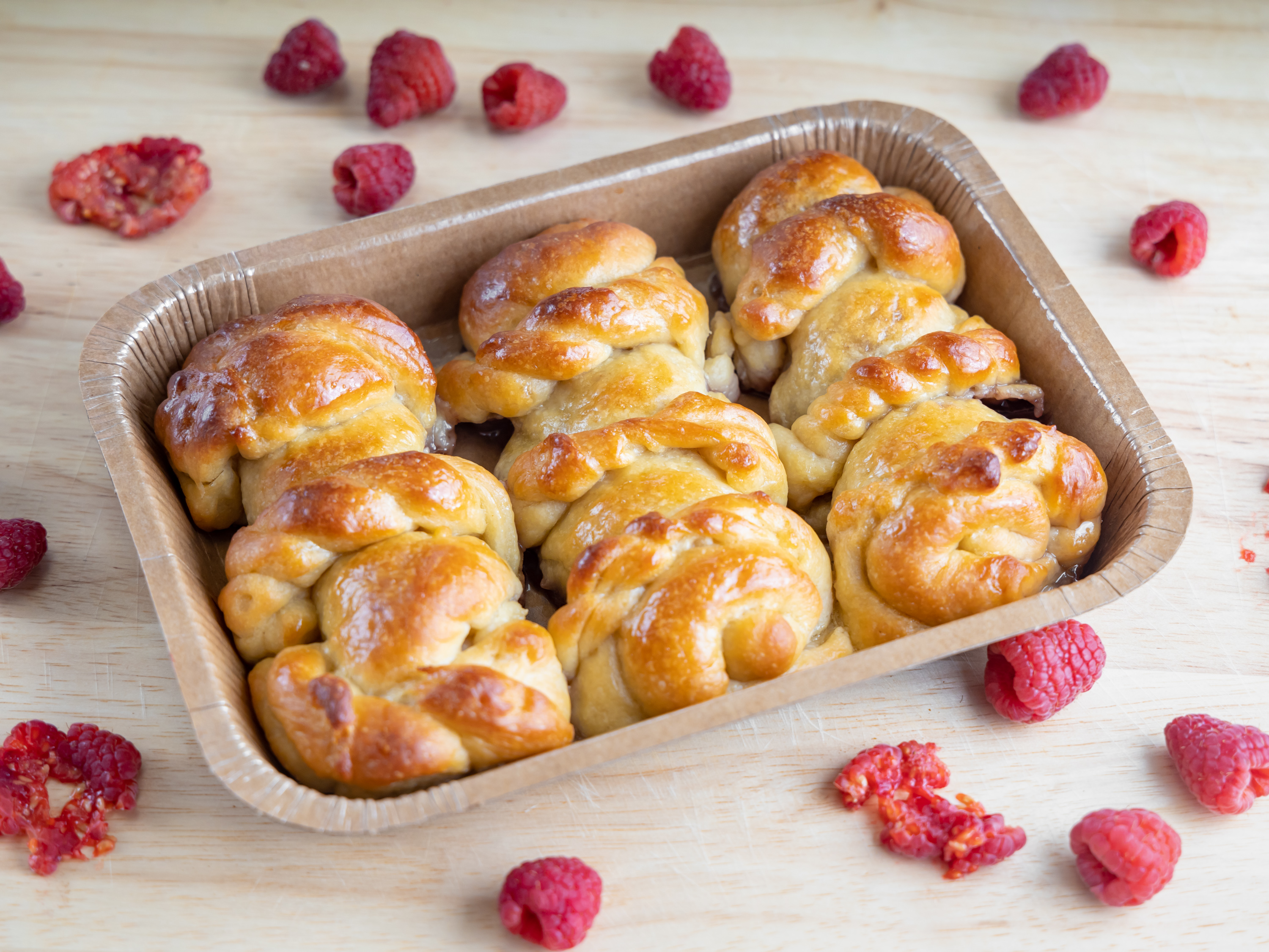 Order Brioche Filled with The Raspberry Jam food online from Ebika Kitchen store, Los Angeles on bringmethat.com