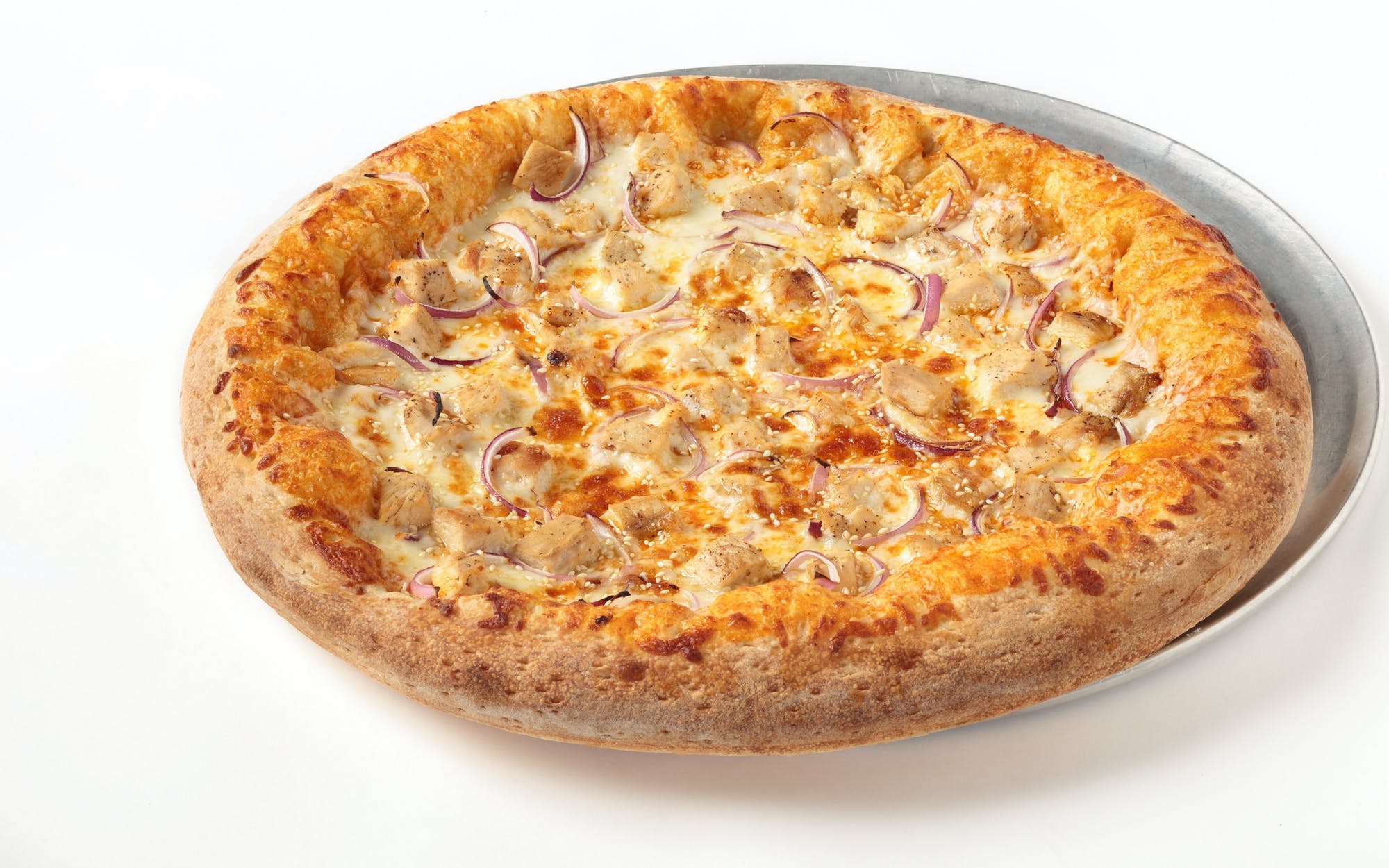 Order Slam Dunk Pizza (Buffalo Chicken) - Small 10'' (4 Slices) food online from Oggi Sports | Brewhouse | Pizza store, Mission Viejo on bringmethat.com