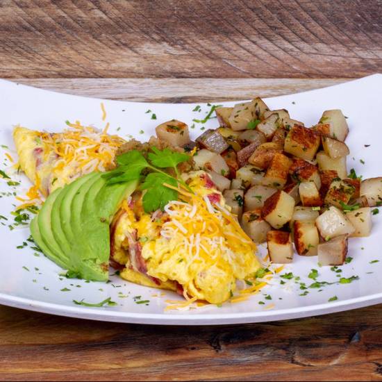 Order BACON & CHEESE OMELETTE BREAKFAST food online from The Protein Source store, Las Vegas on bringmethat.com