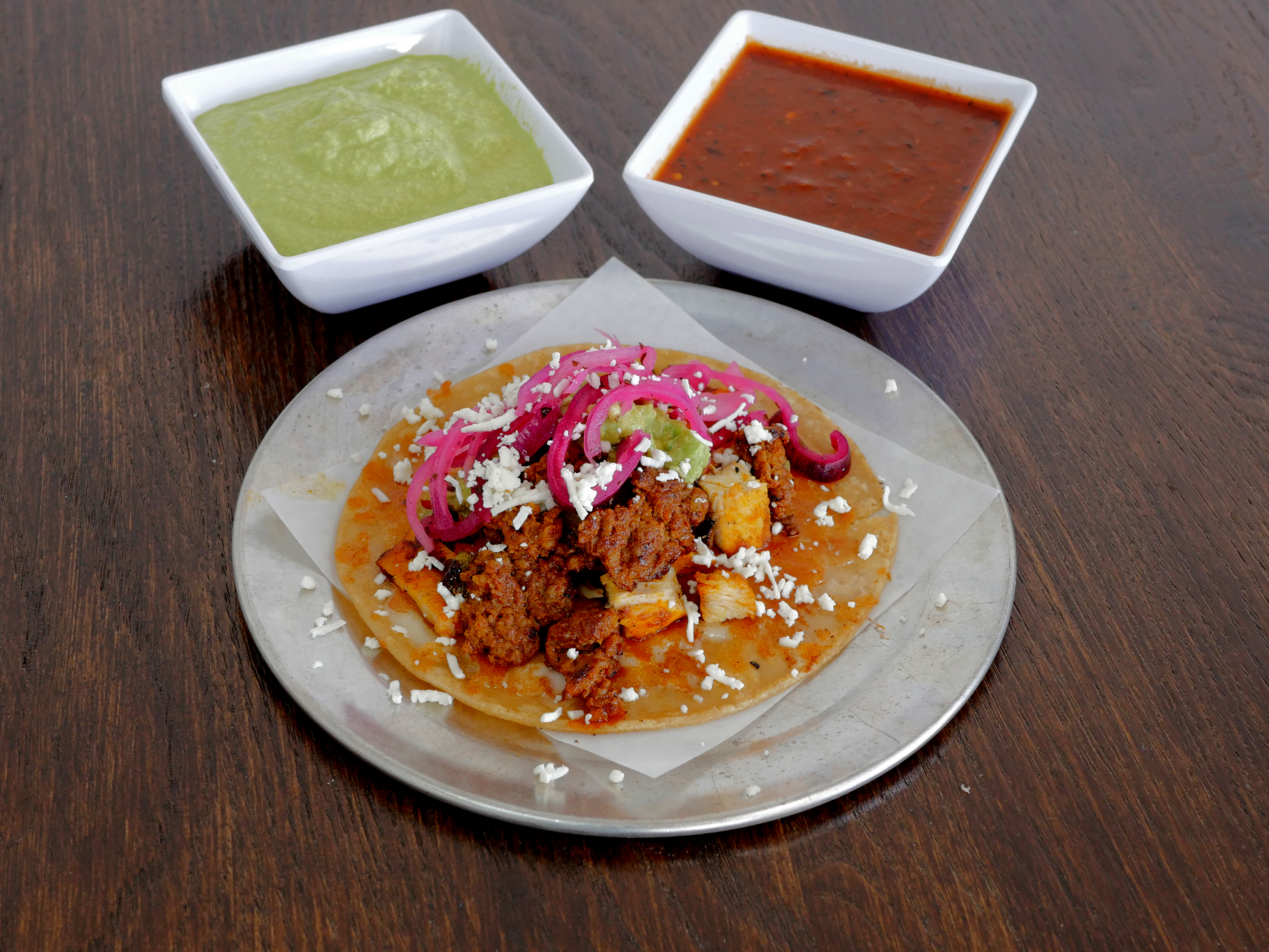 Order El Jefe Taco Plate food online from Just Tacos and More store, Phoenix on bringmethat.com