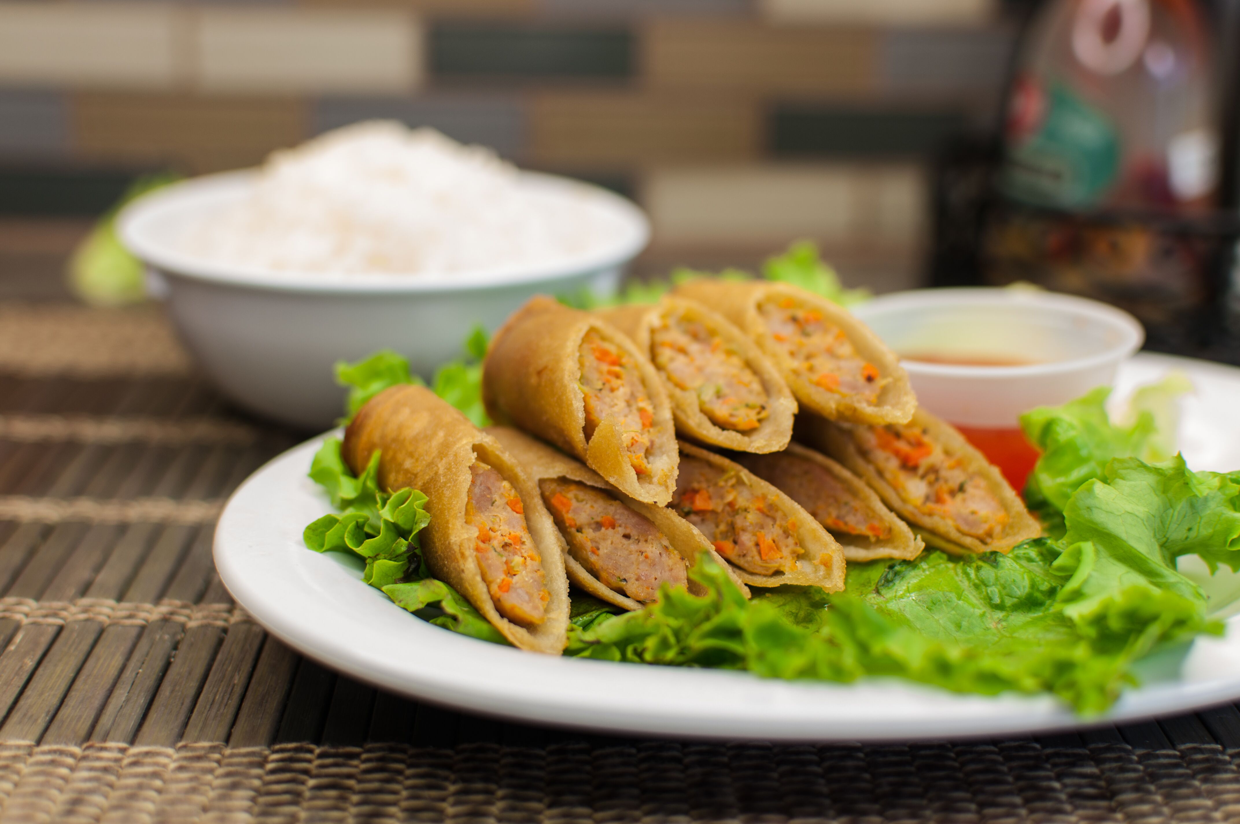 Order 4 Piece Chicken Lumpia food online from Fil Cuisine store, Kent on bringmethat.com
