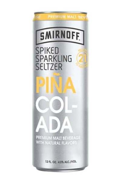 Order Smirnoff Seltzer Piña Colada 6 Pack 12 oz. Cans food online from Friends Snacks store, San Francisco on bringmethat.com