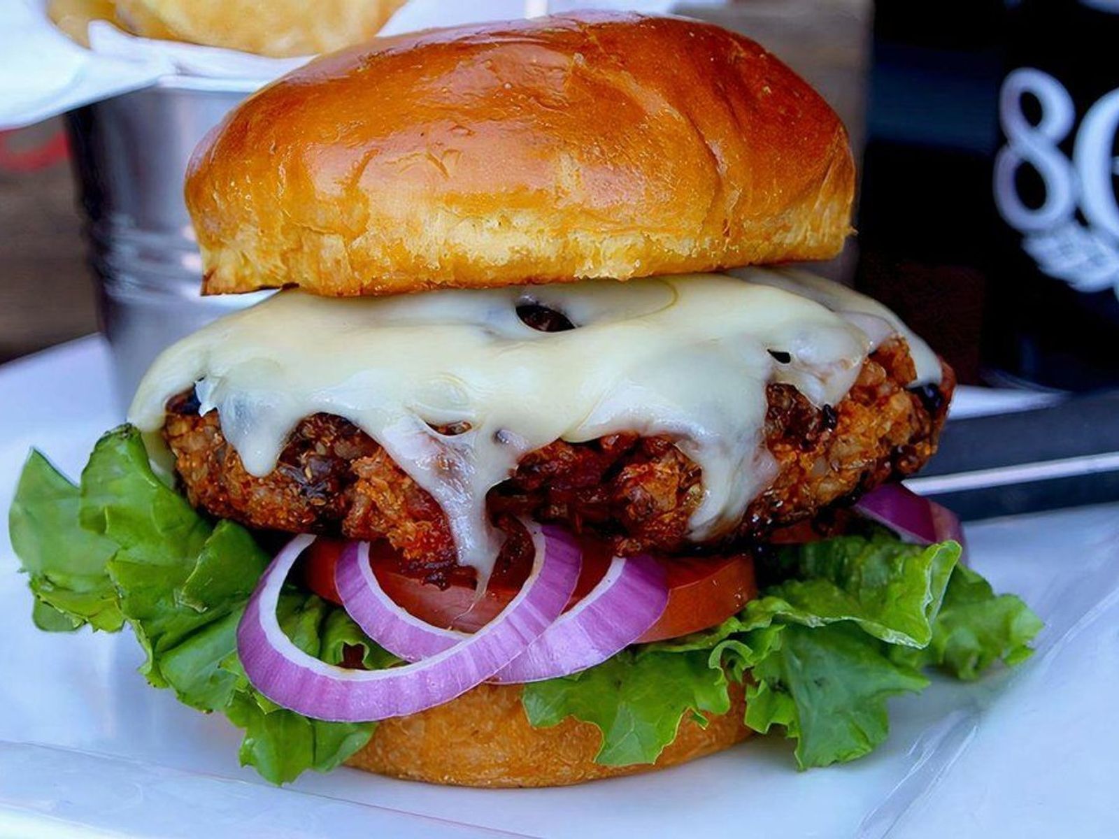 Order Veggie Burger food online from Cold Beers & Cheeseburgers store, Peoria on bringmethat.com