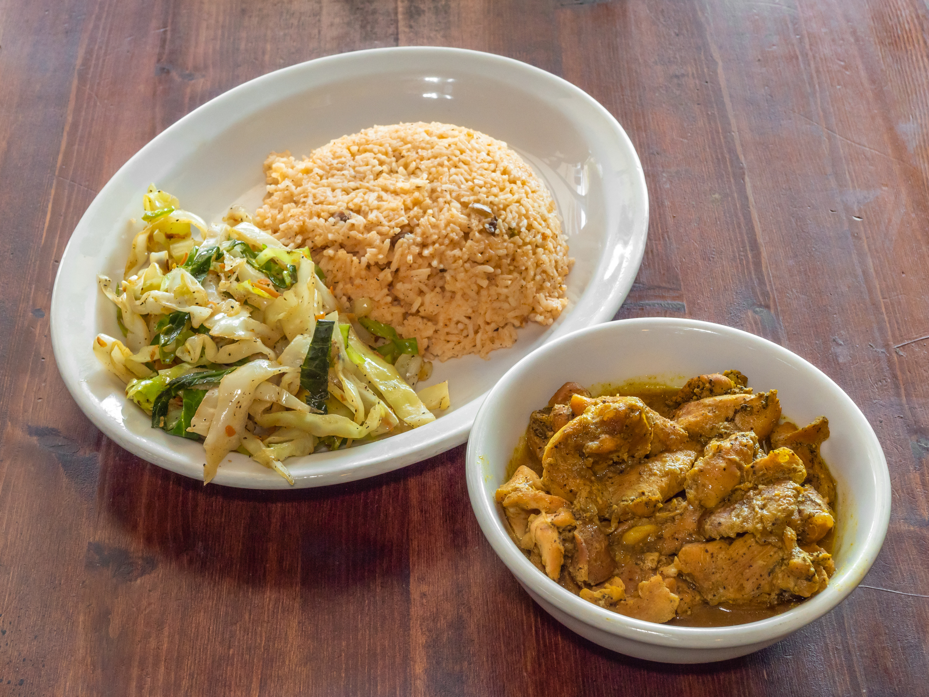 Order Boneless Curried Chicken Plate  food online from Taste of the Islands store, Plano on bringmethat.com