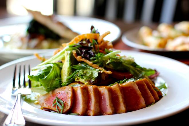 Order Asian Tuna Ahi Salad food online from Marlows Tavern store, Atlanta on bringmethat.com