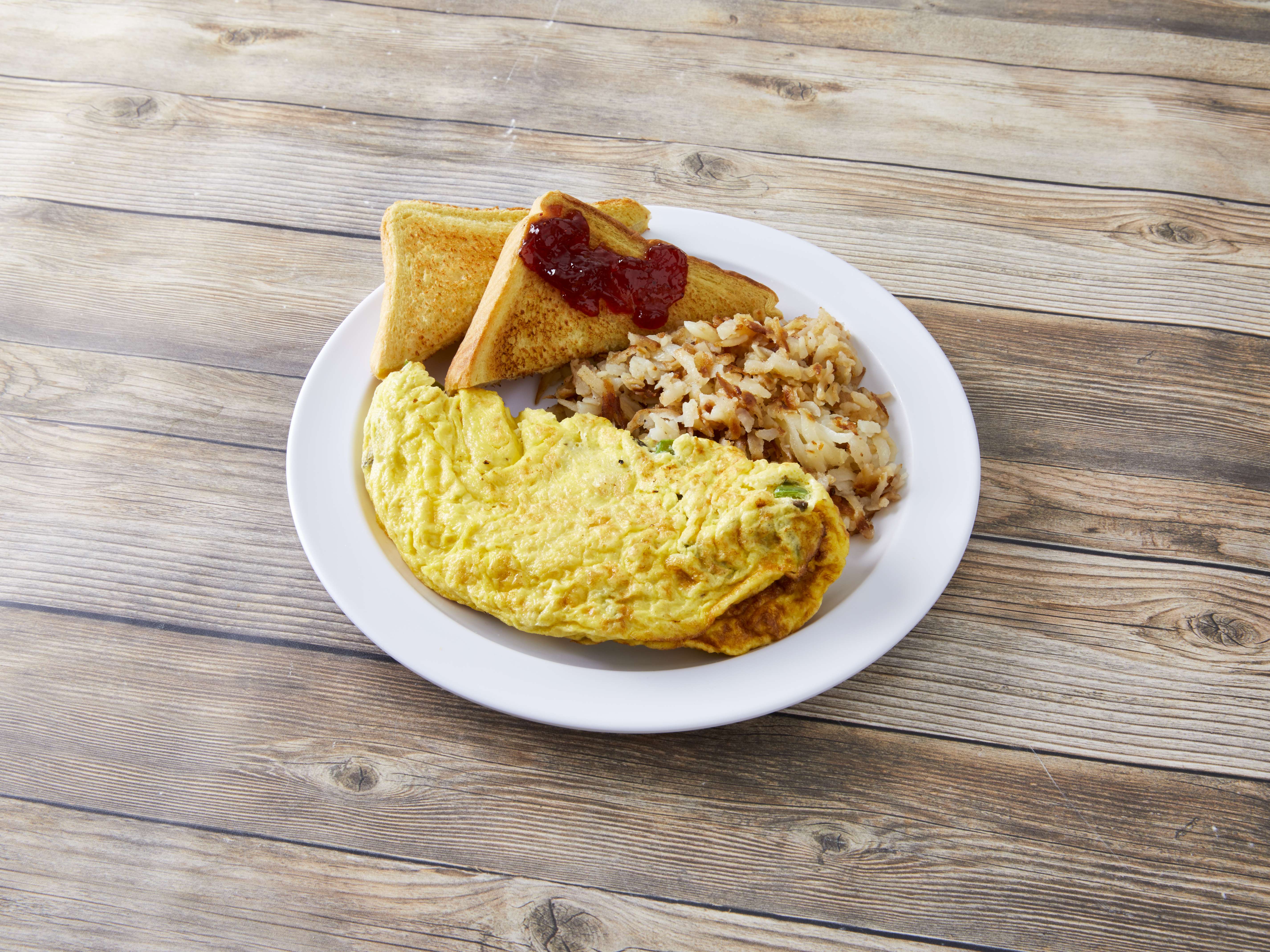 Order 3 Egg Omelette food online from Hashbrowns on Wells store, Chicago on bringmethat.com
