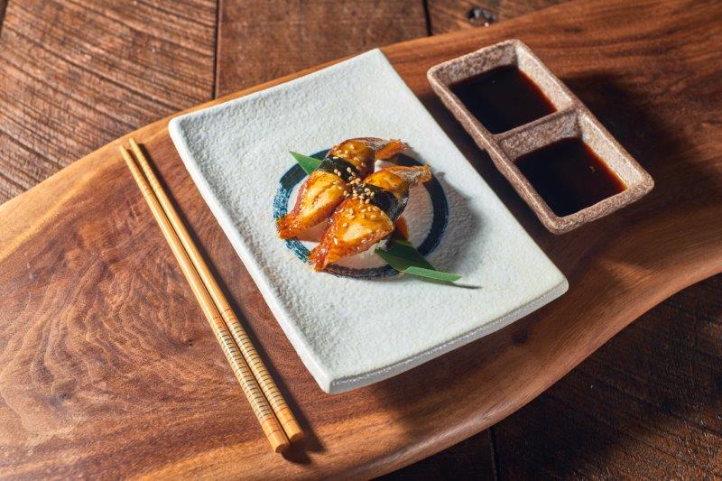 Order Unagi Nigiri food online from Rocket Sushi store, San Francisco on bringmethat.com