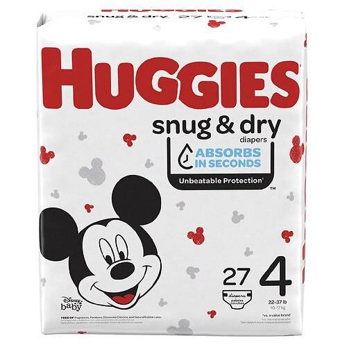 Order Huggies Snug & Dry Baby Diapers Size 4 - 27.0 ea food online from Walgreens store, Sharon on bringmethat.com