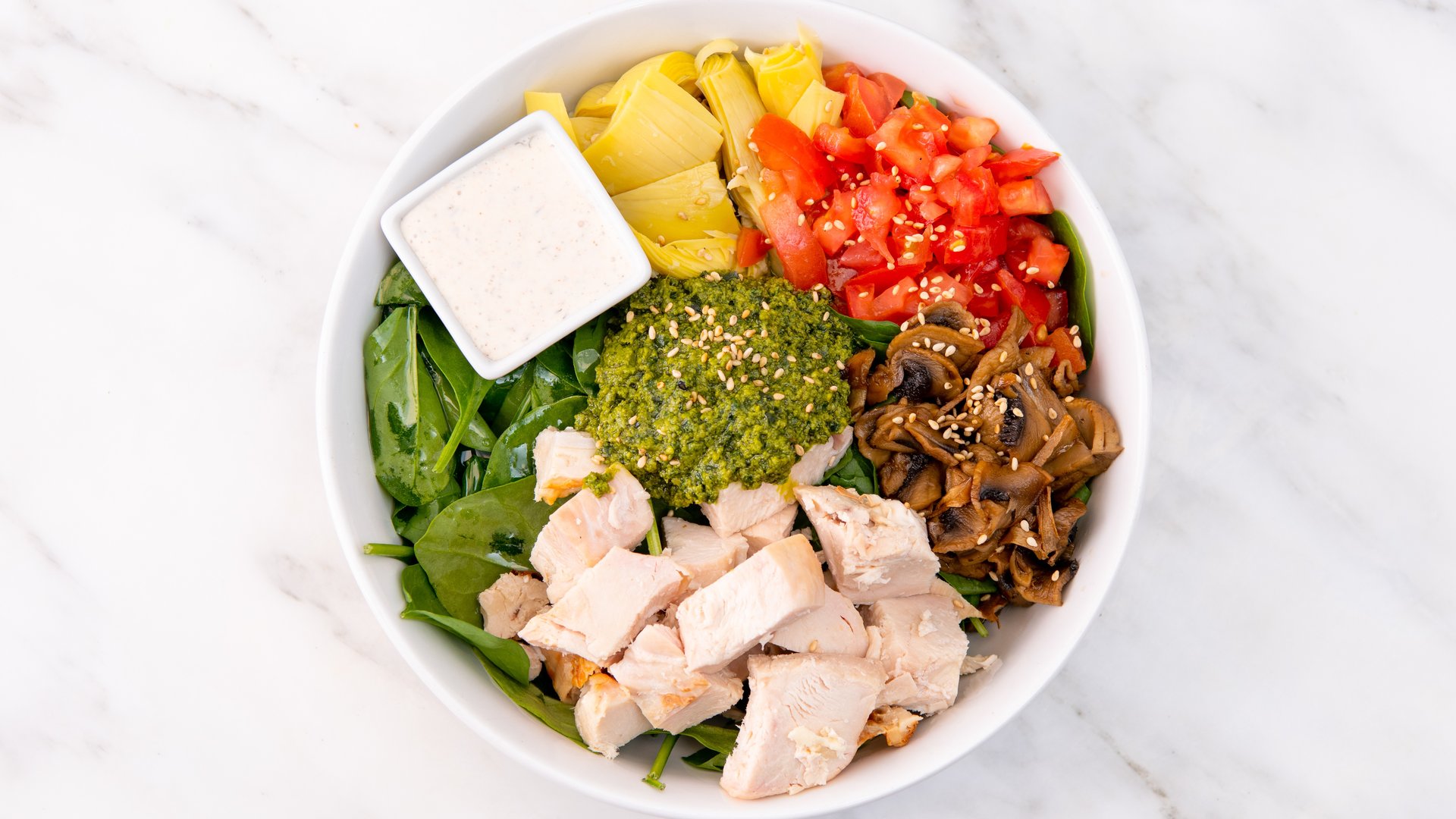 Order Gluten-Free Pesto Cowboy Salad food online from F#Ck Carbs store, Houston on bringmethat.com