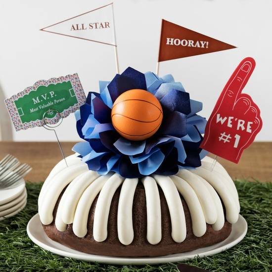 Order MVP – Basketball 10” Decorated Bundt Cake food online from Nothing Bundt Cakes store, San Marcos on bringmethat.com