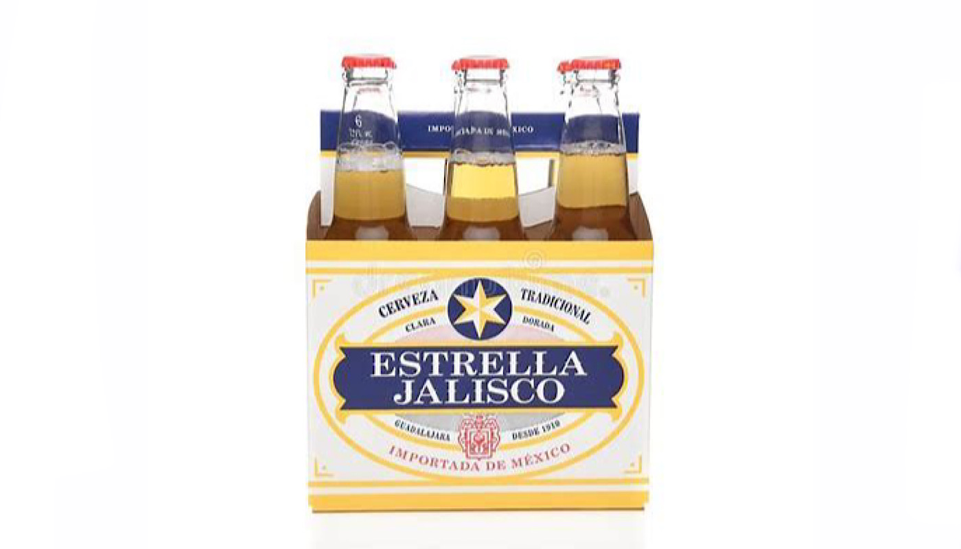 Order Estrella Jalisco, 6 Pack Bottle food online from K-Town Beer & Wine Food Mart store, Los Angeles on bringmethat.com
