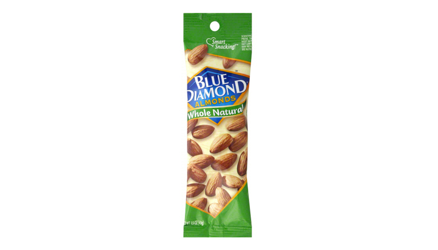 Order Blue Diamond Almonds Whole Natural 1.5 oz Bag food online from JR Food Mart store, Camarillo on bringmethat.com