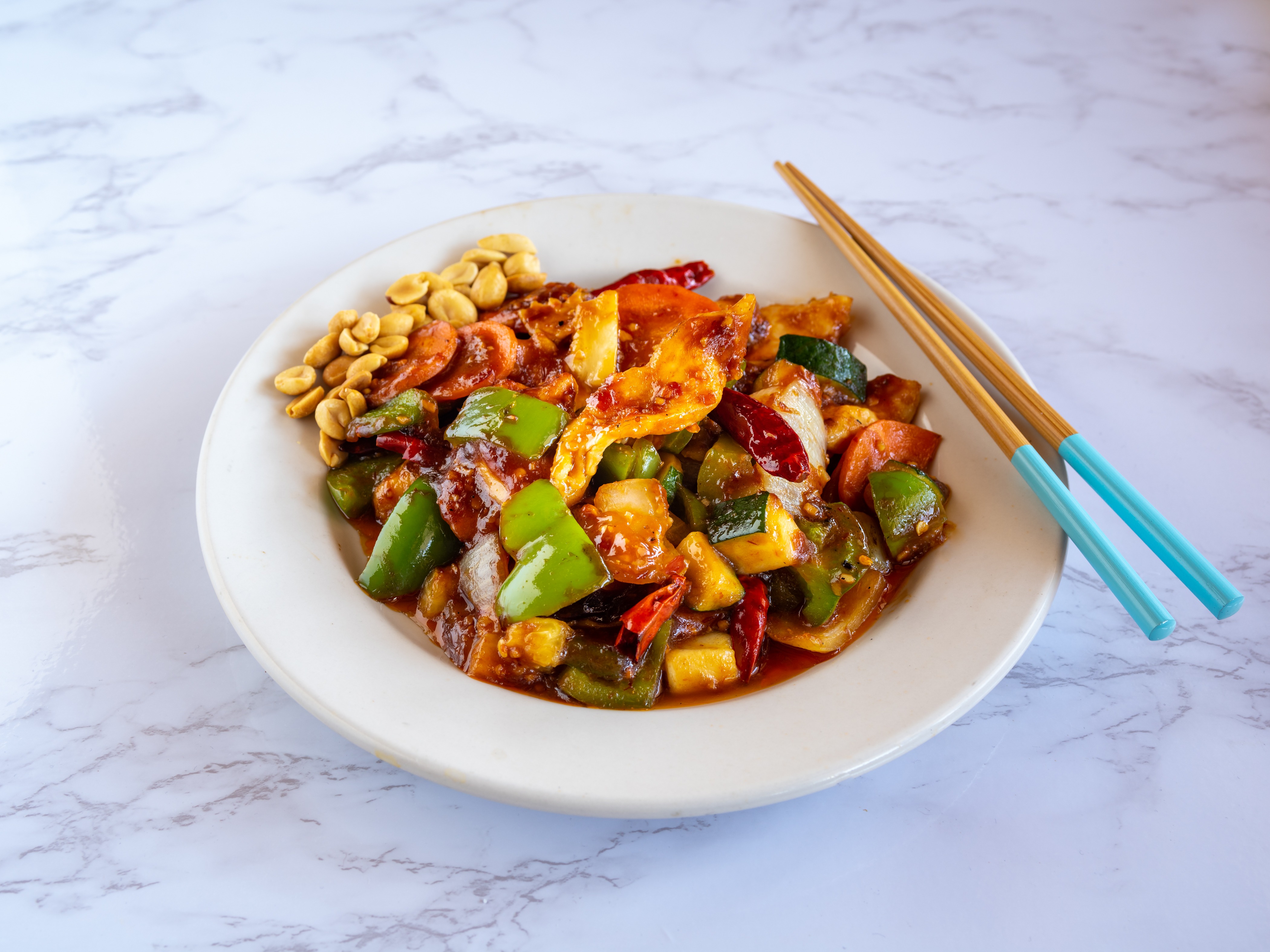 Order Kung Pao Chicken food online from Autumn Court Chinese Restaurant store, Phoenix on bringmethat.com