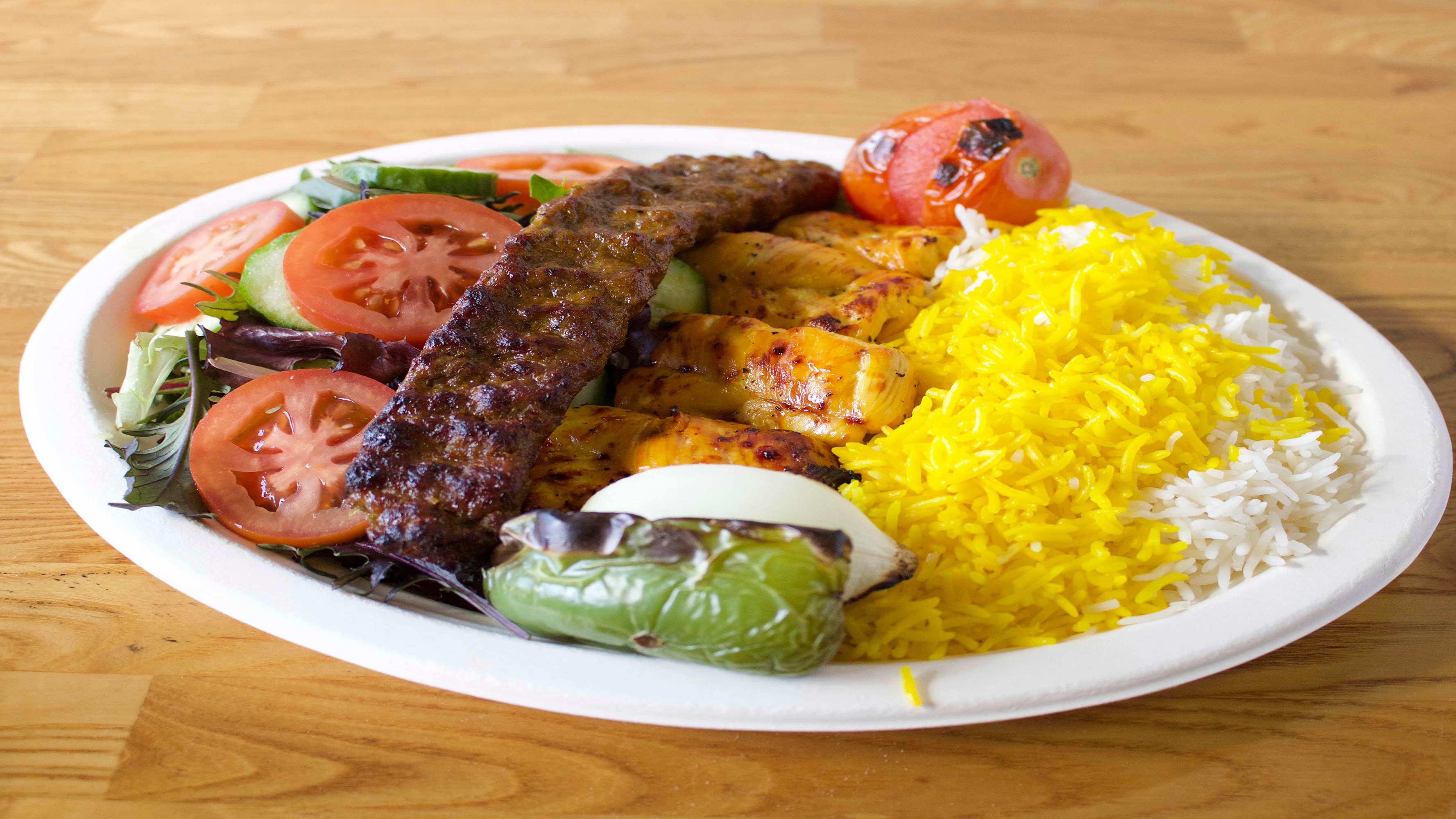 Order 38. Combo Kebab food online from Rosemary Grill store, Los Angeles on bringmethat.com
