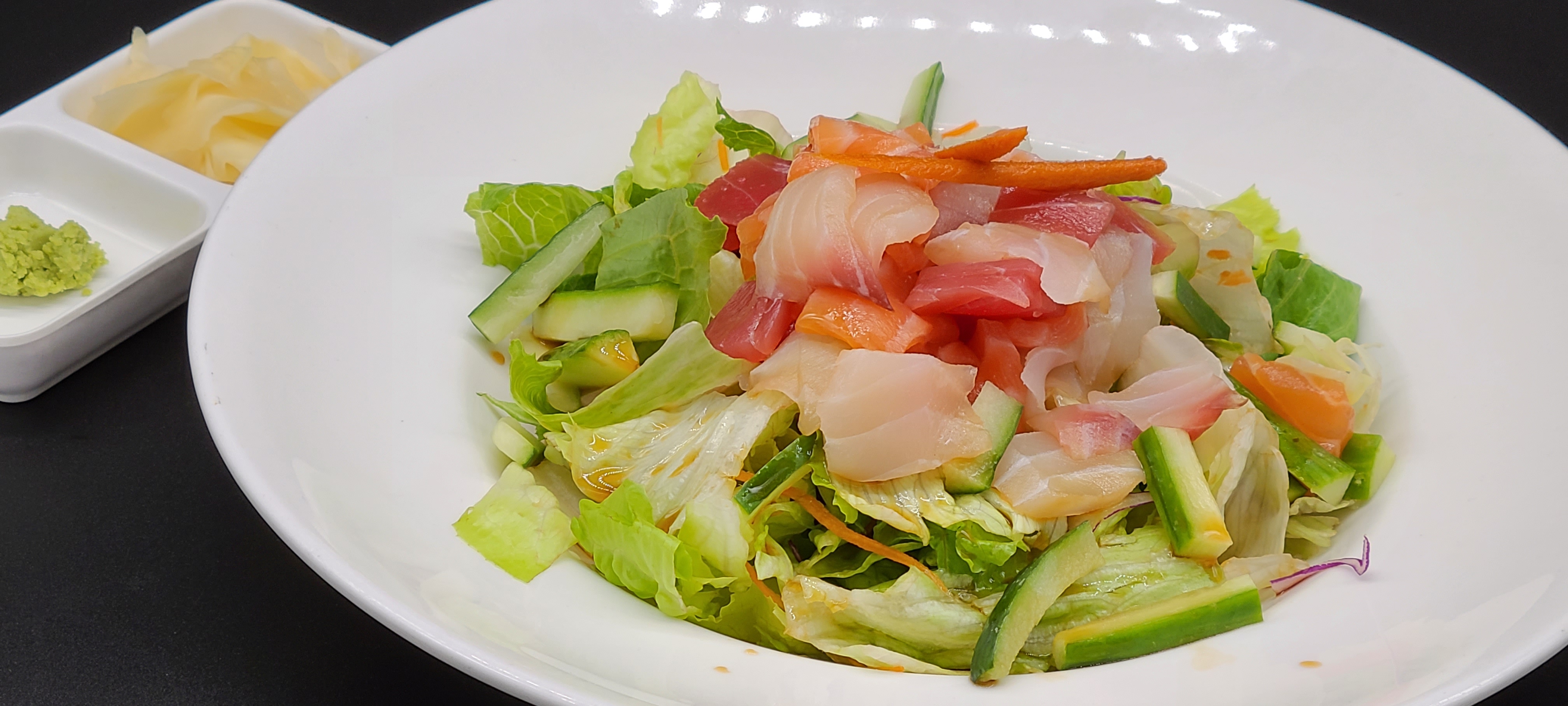 Order S5. Sashimi Salad food online from Hello Sushi store, Fullerton on bringmethat.com