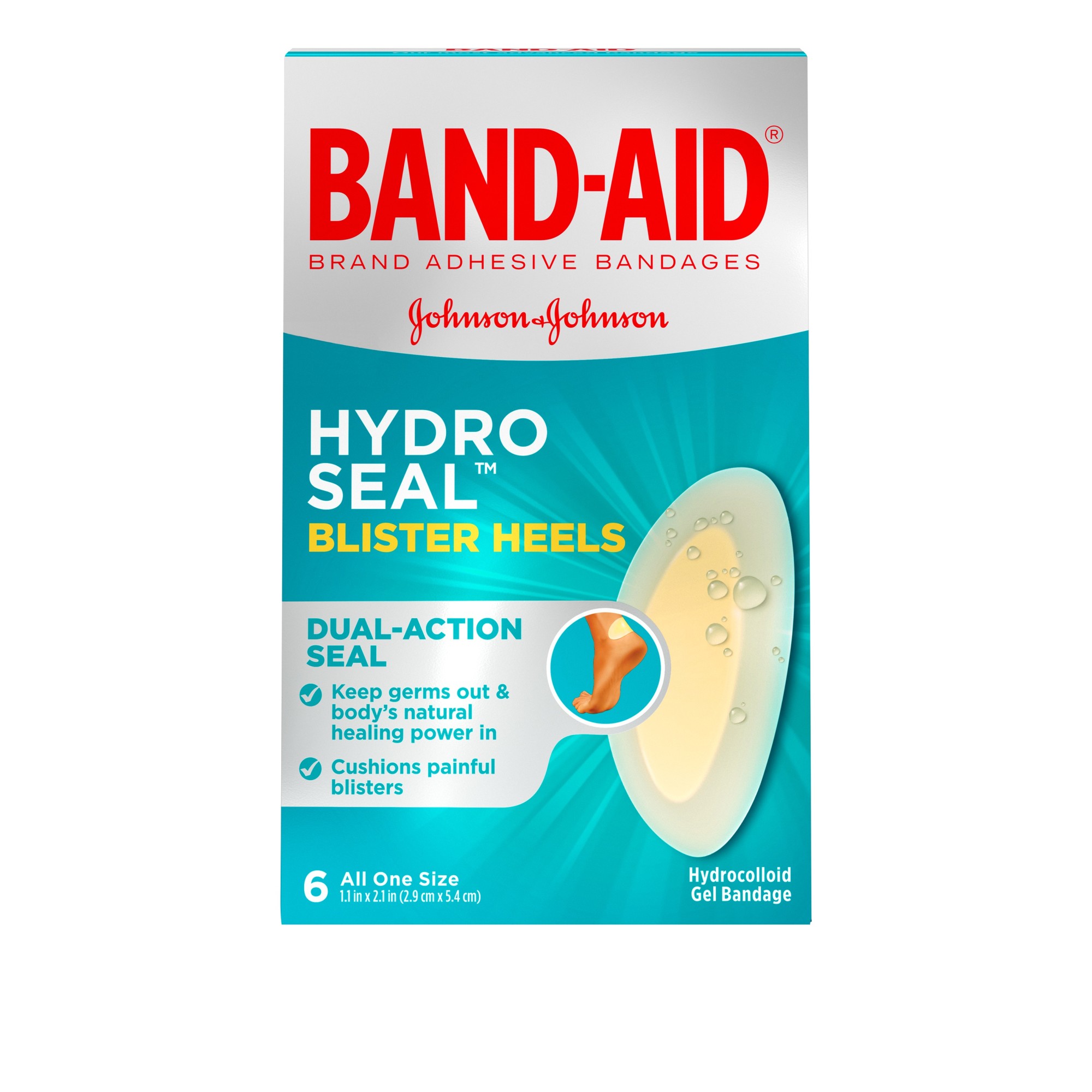 Order Band-Aid Brand Hydro Seal Hydrocolloid Heel Blister Bandages - 6 ct food online from Rite Aid store, REEDLEY on bringmethat.com