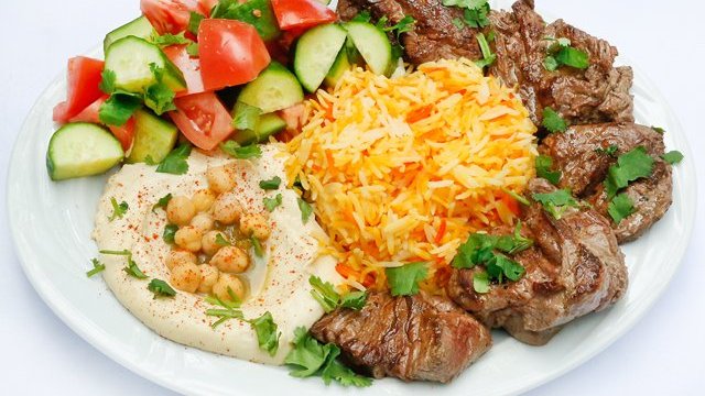 Order Beef Kabab Plate food online from La Zeez Pita Grill store, Torrance on bringmethat.com