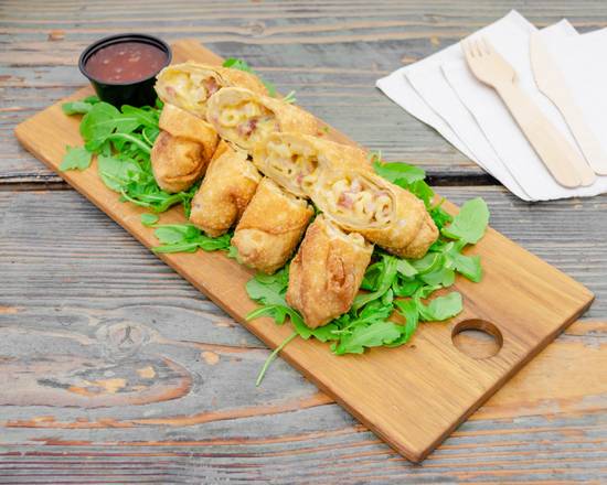 Order Bacon Mac and Cheese Egg Rolls  food online from The Plank Pizza Co Beer Parlor store, Saddle Brook on bringmethat.com