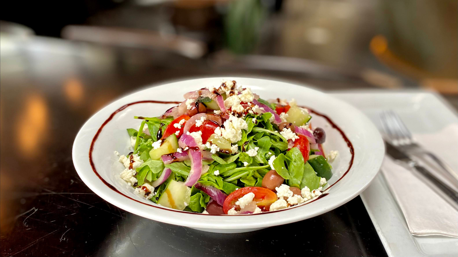 Order The Greek Salad food online from Midici Wood Fired Pizza store, Ventura on bringmethat.com