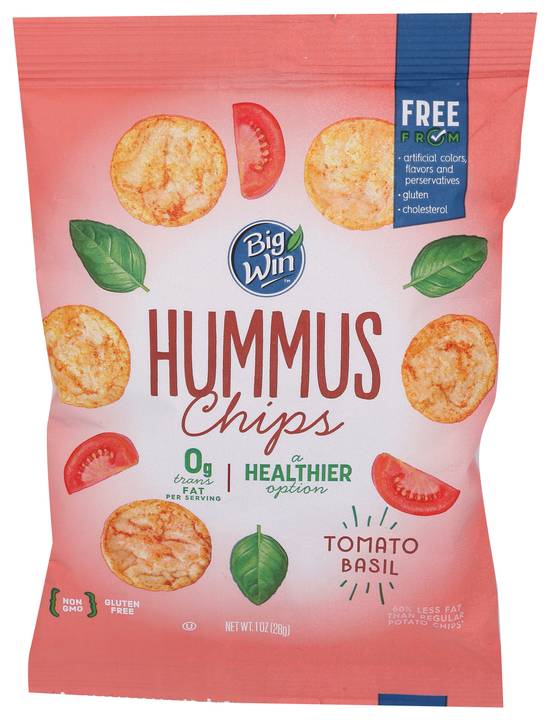 Order Big Win Hummus Chips Tomato Basil (0.85 oz) food online from Rite Aid store, Yamhill County on bringmethat.com