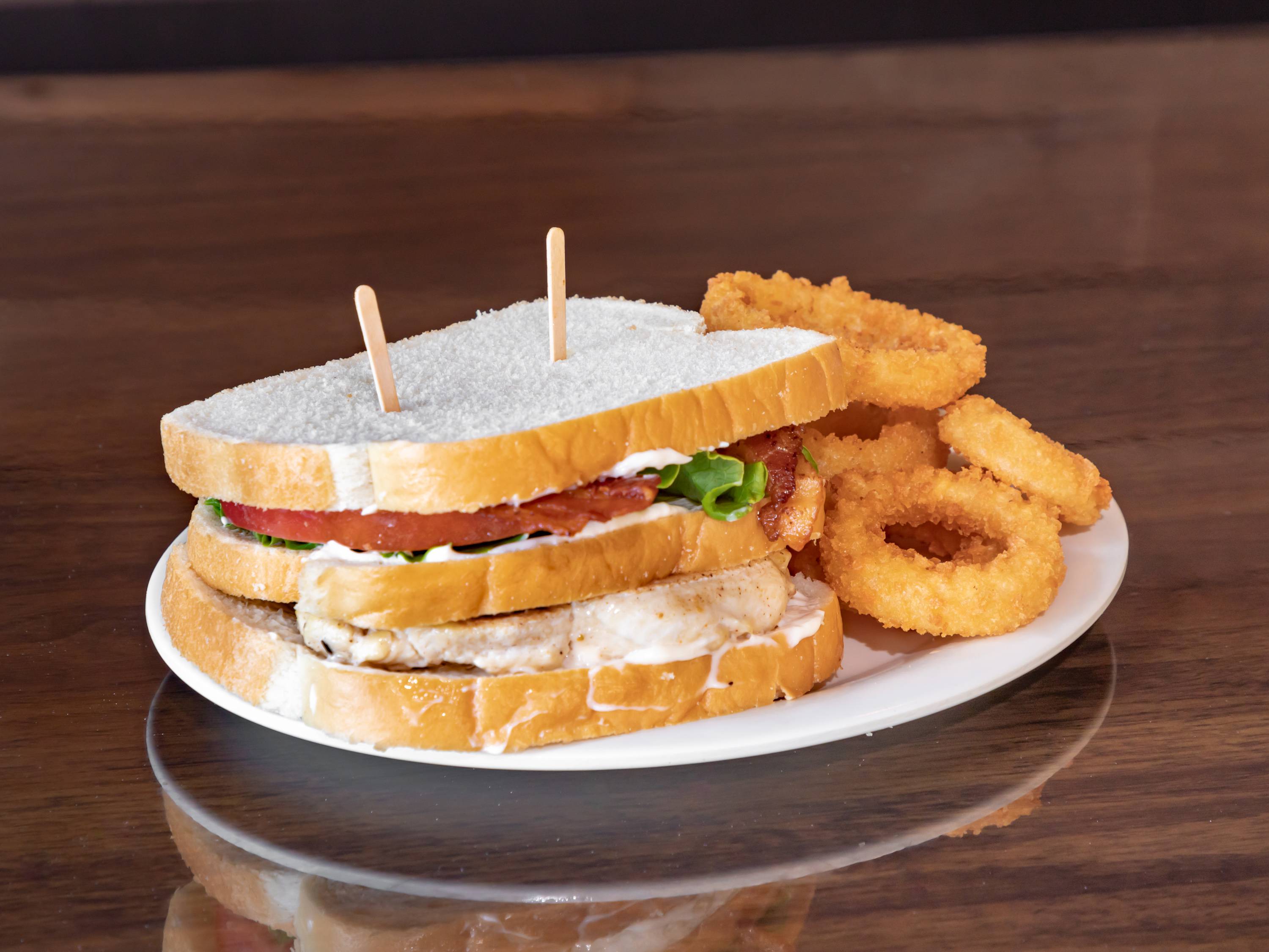 Order Chicken Club Sandwich food online from Grill ‘N Burgers store, Bakersfield on bringmethat.com