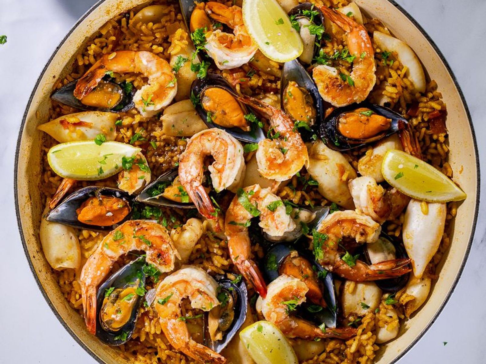 Order SEAFOOD PAELLA food online from Super Crab Juicy Seafood store, Rochester on bringmethat.com