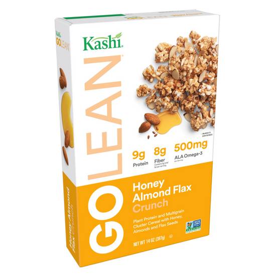 Order Kashi GO Lean Honey Almond Flax Crunch Cereal 14oz food online from Everyday Needs by Gopuff store, San Rafael on bringmethat.com