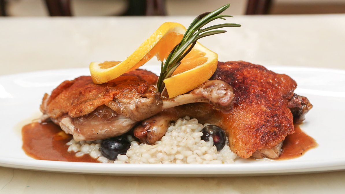 Order Duck  Confit 1/2 Duck food online from Blue Seafood Bar store, New York on bringmethat.com