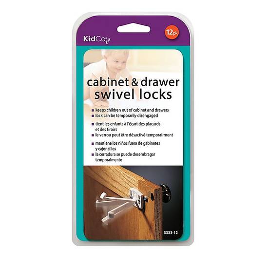 Order Kidco 12-Pack Swivel Cabinet and Drawer Locks in White food online from Bed Bath & Beyond store, Lancaster on bringmethat.com