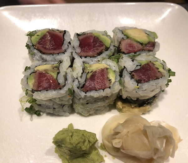 Order Black Pepper Tuna Roll food online from Kumo Sushi store, Plainview on bringmethat.com