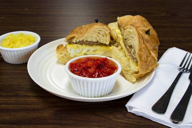 Order Sausage Breakfast Croissant food online from Judys Cafe store, San Diego on bringmethat.com