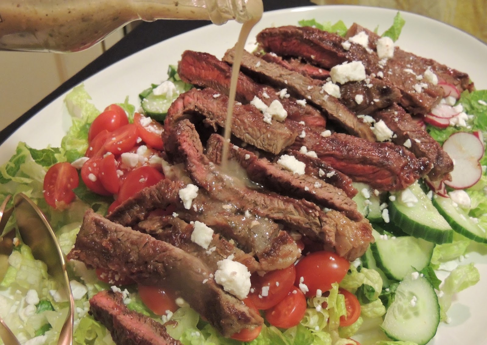 Order Beef Shish Greek Salad food online from Kebab Daddy store, Montrose on bringmethat.com