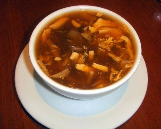 Order U2. Hot and Sour Soup 酸辣汤 food online from Jade Restaurant & Lounge store, Seattle on bringmethat.com