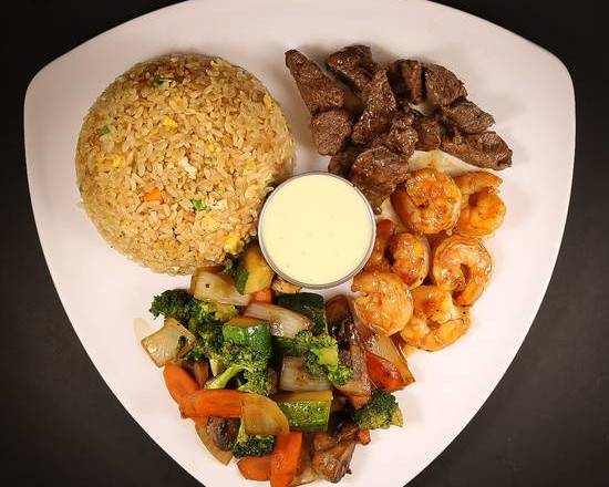 Order Filet Mignon and Shrimp Combo food online from Rock-N-Roll Sushi store, Trussville on bringmethat.com