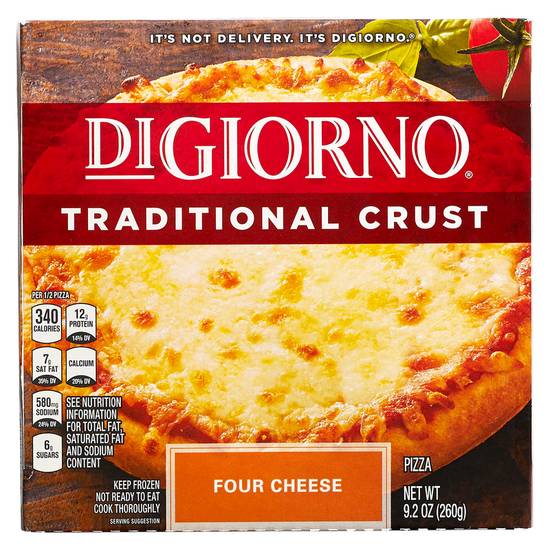 Order DiGiorno Frozen Traditional Crust Four Cheese Personal Pizza 6.5in 9.2oz food online from Everyday Needs by Gopuff store, Costa Mesa on bringmethat.com