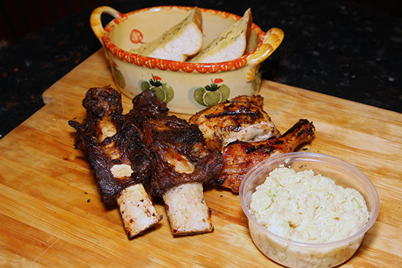 Order 2 Beef Ribs and 2 Piece Chicken  food online from Cj BBQ store, San Jose on bringmethat.com