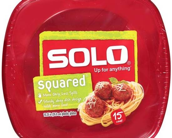 Order Solo Plates Squared 9" (15 ct) food online from Ctown Supermarkets store, Uniondale on bringmethat.com