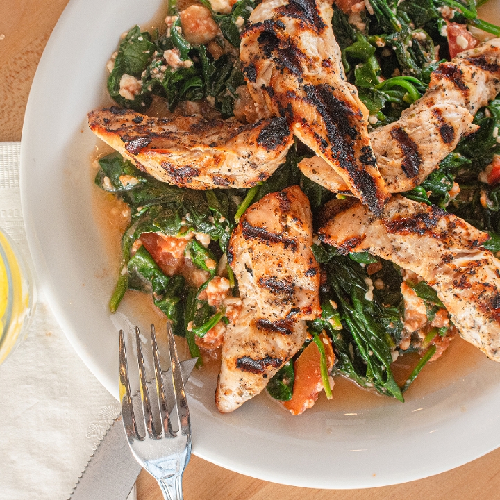 Order Grilled Chicken w/Spinach food online from Its Greek to Me store, Fort Lee on bringmethat.com
