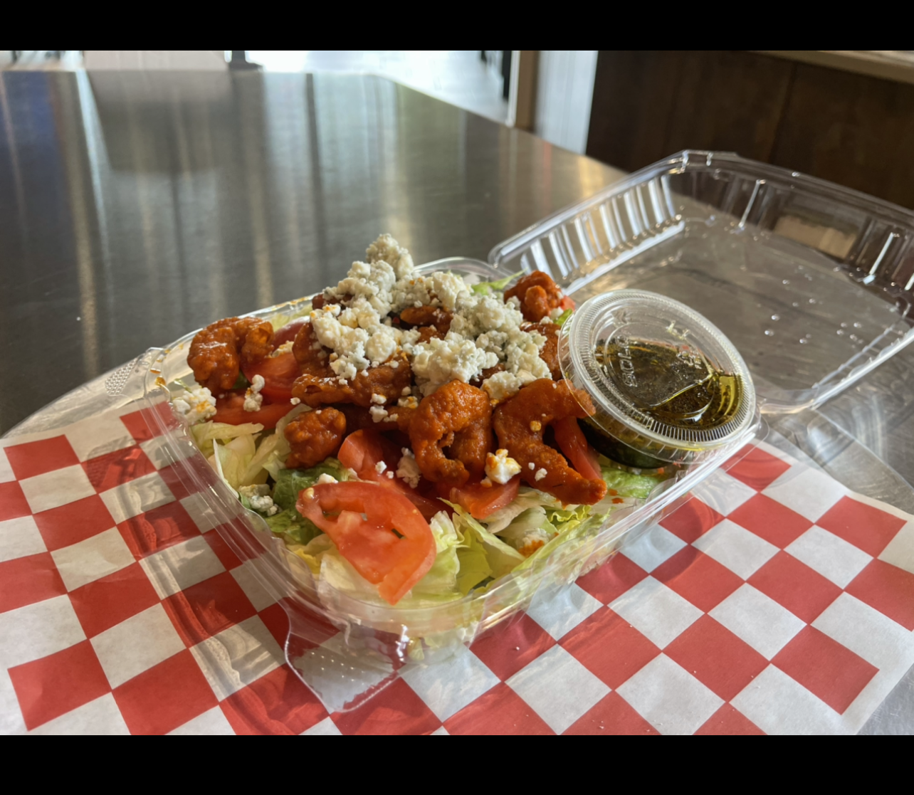 Order Buffalo Shrimp Salad food online from Johnny's Pizza store, Cary on bringmethat.com