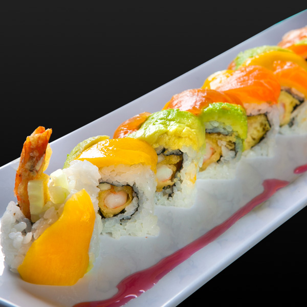 Order Mango Tango Roll food online from Ichiban Sushi & Bar store, Canyon Country on bringmethat.com