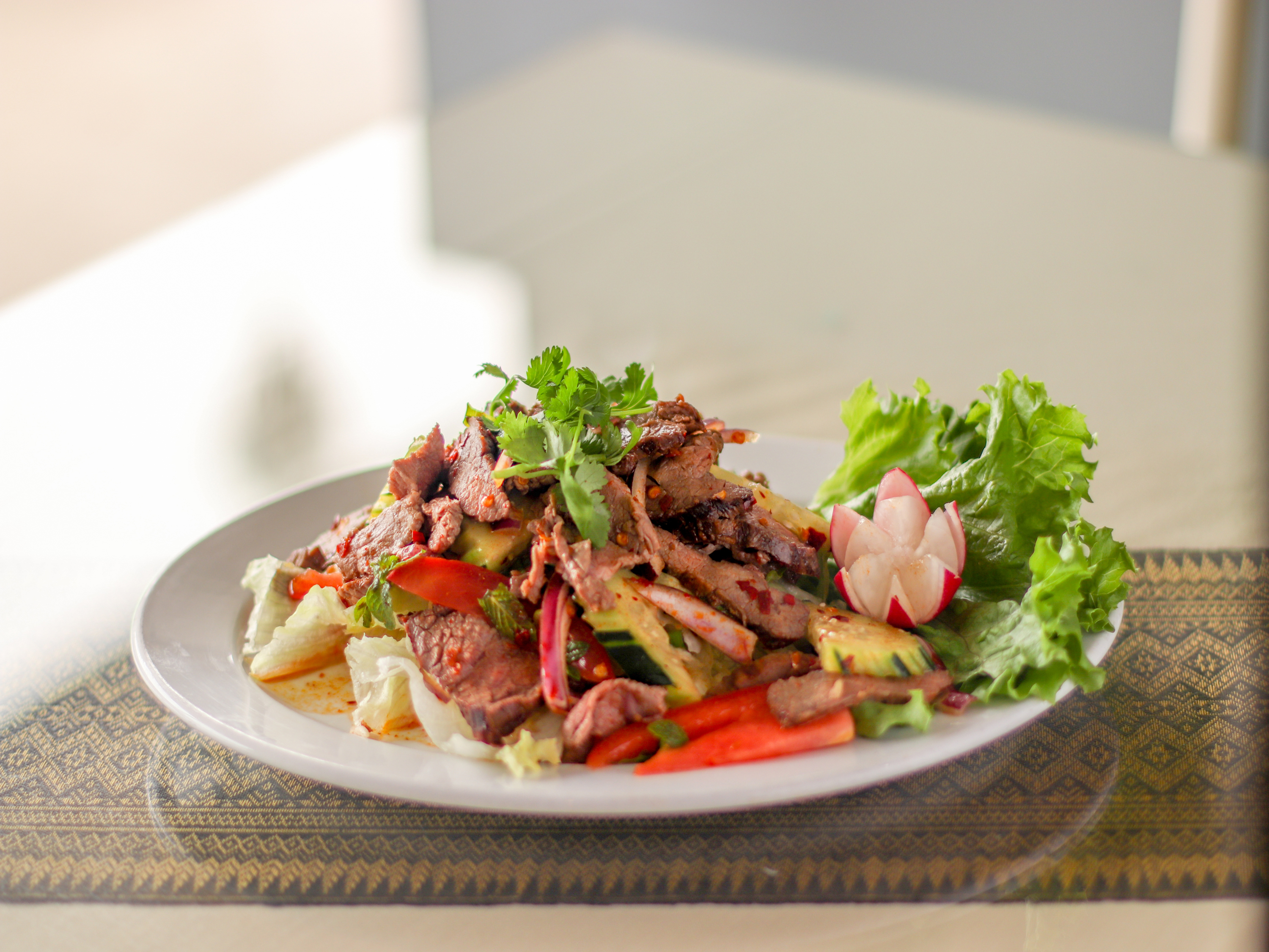 Order 23. Thai Beef Salad food online from Thai Star Bbq store, Corona on bringmethat.com
